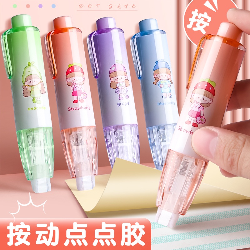 1 Bút Keo Dán Ghi Chú Hình Trái Cây / Chấm Bi Dễ Thương Cho Bé