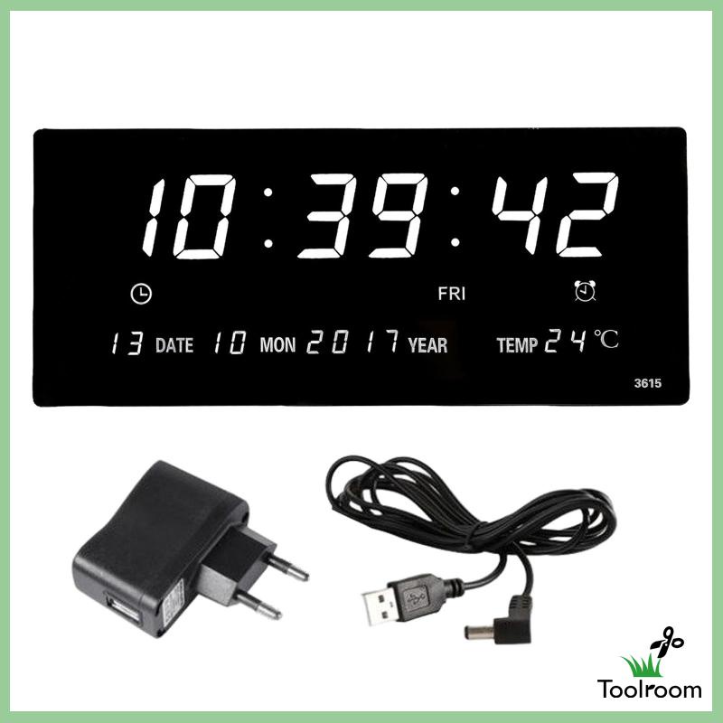 Đồng Hồ Treo Tường Kỹ Thuật Số Hiển Thị Nhiệt Độ Và Lịch Dành Cho Người Lớn Tuổi / Học Sinh / Văn Phòng