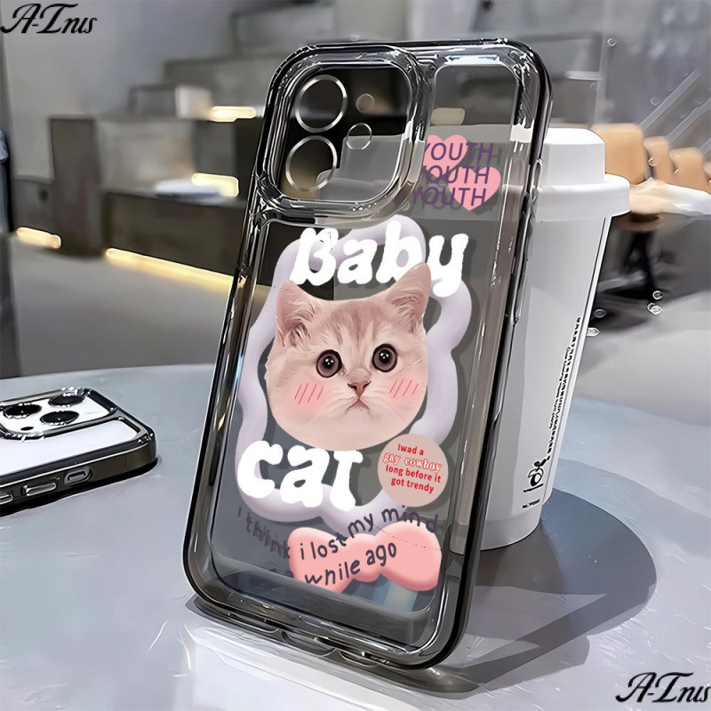 Ốp Điện Thoại Mềm In Hình Đầu Mèo Cho iPhone14Promax 71113 12 6CI9