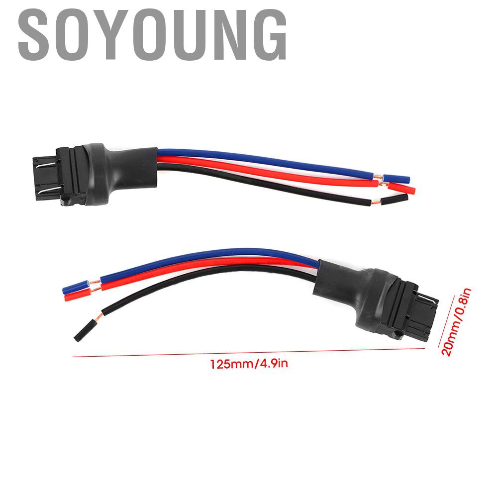 Soyoung Male Socket Connector 2Pcs 3157 Car Bulb Holder Adapter Wire for Turn Signal Light