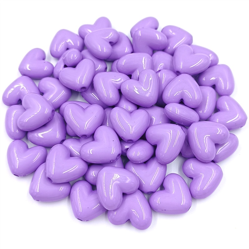 Hạt rời đầy màu sắc 17mm acrylic phụ kiện tự làm cho đồ trang sức làm hình trái tim màu rắn vòng tay vòng cổ bông tai làm bằng tay 10 cái