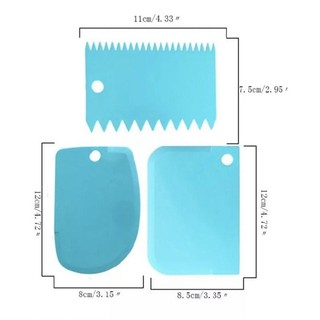 New 3pcs Icing Cake smoothing Smoother Scraper smooth Comb Baking Cutting Tool