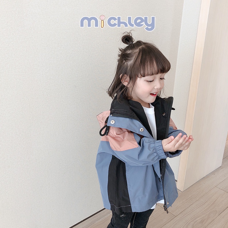 Áo Khoác Phao Có Nón Phối Màu Xinh Xắn Kiểu Hàn Quốc Cho Bé Gái