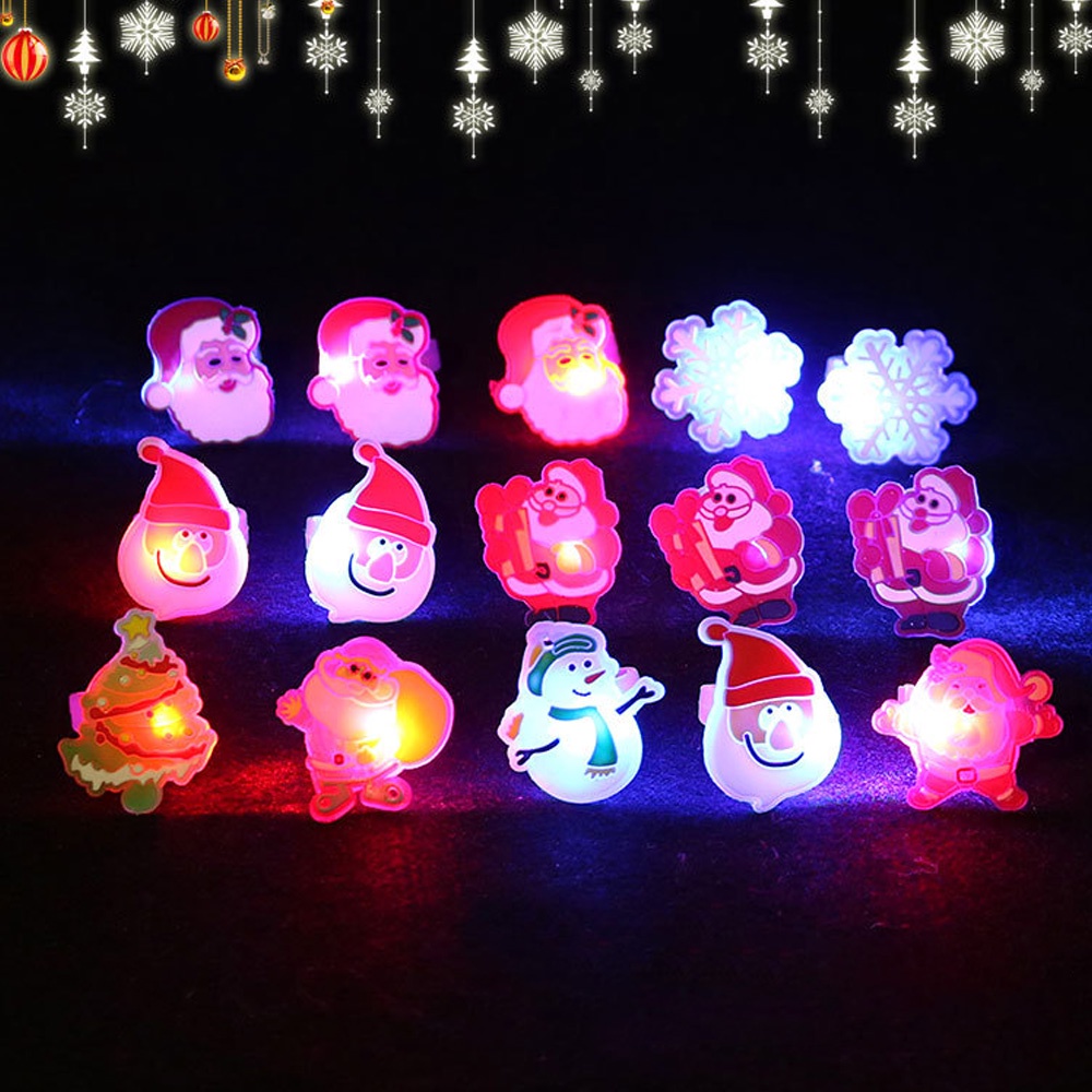 Nhẫn Đèn led Phát Sáng Hình Đầu Lâu Bí Ngô Ma Quái Trang Trí Tiệc Giáng Sinh Cho Trẻ Em