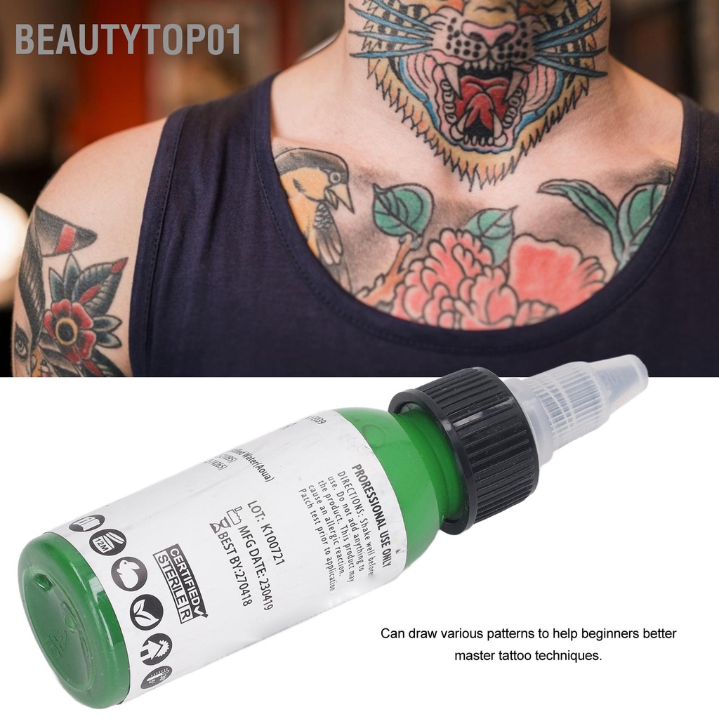 BeautyTop01 Mực xăm Bright Pure Long Lasting Thân thiện với da Sắc tố cho người mới bắt đầu 30ml