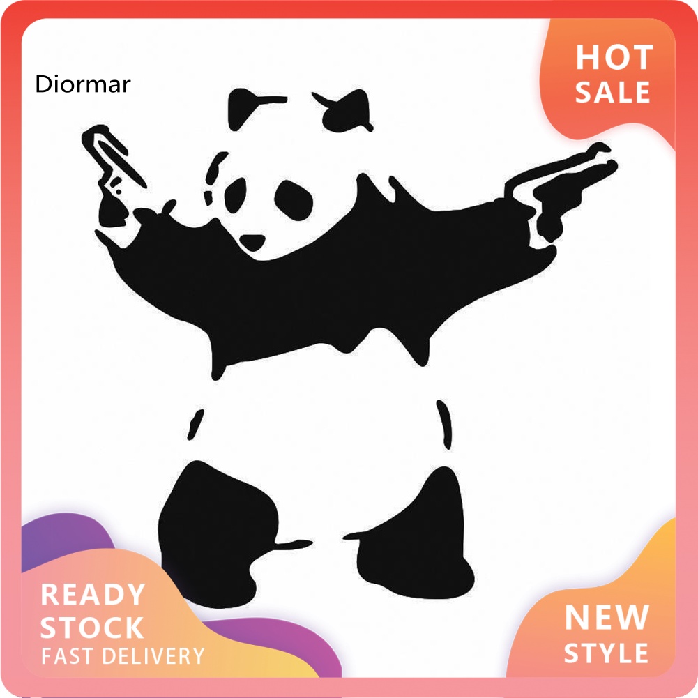 Đề Can Vinyl Hình Gấu Trúc Hoạt Hình Dán Trang Trí Cửa Sổ Xe Hơi