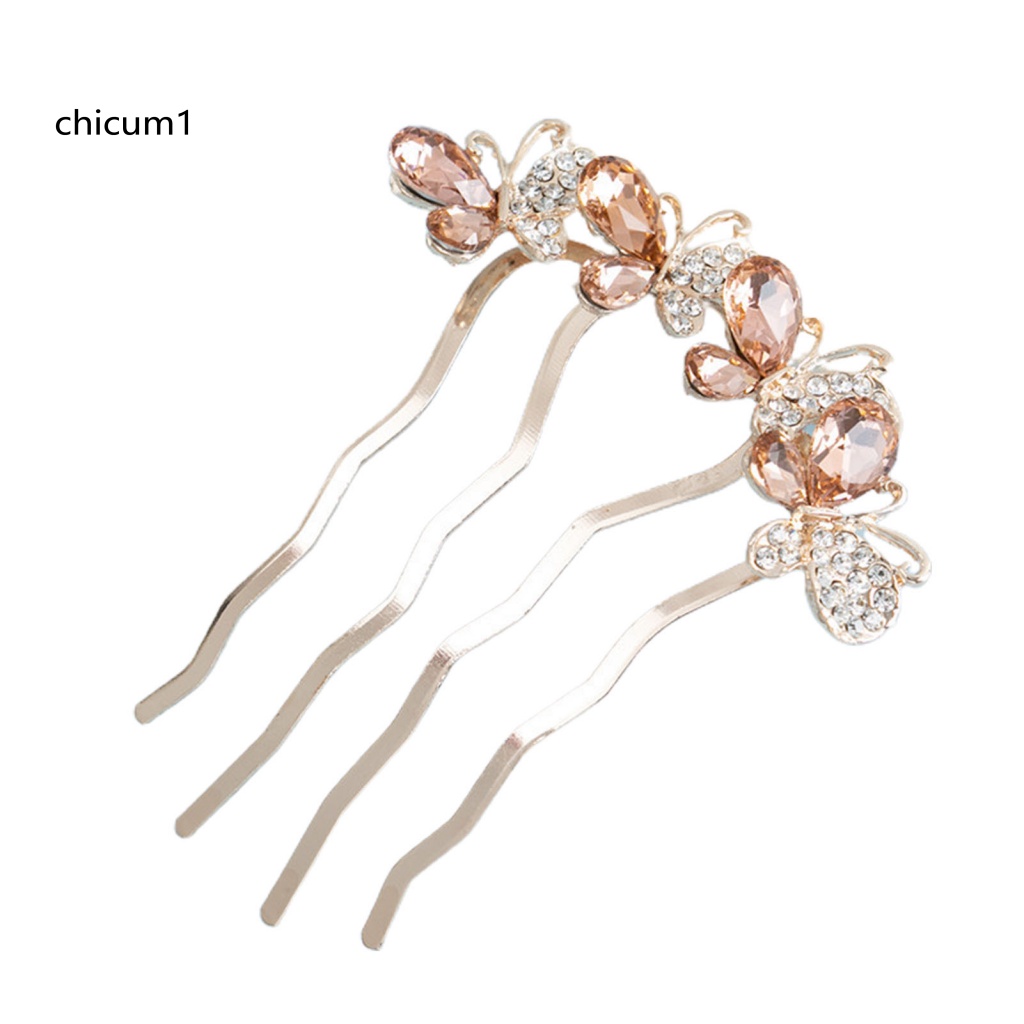 Lược Cài Tóc Hình Bướm Đính Đá Xinh Xắn