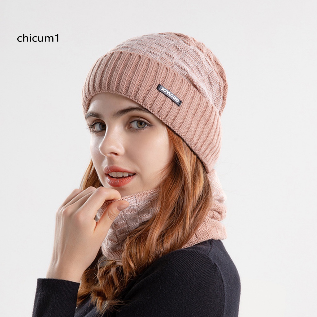 Set 2 Mũ Dệt Kim Kèm Khăn Choàng Dày Dặn Mềm Mại Co Giãn Chống Lạnh Chống Gió Thời Trang Thu Đông Cho Nam Và Nữ