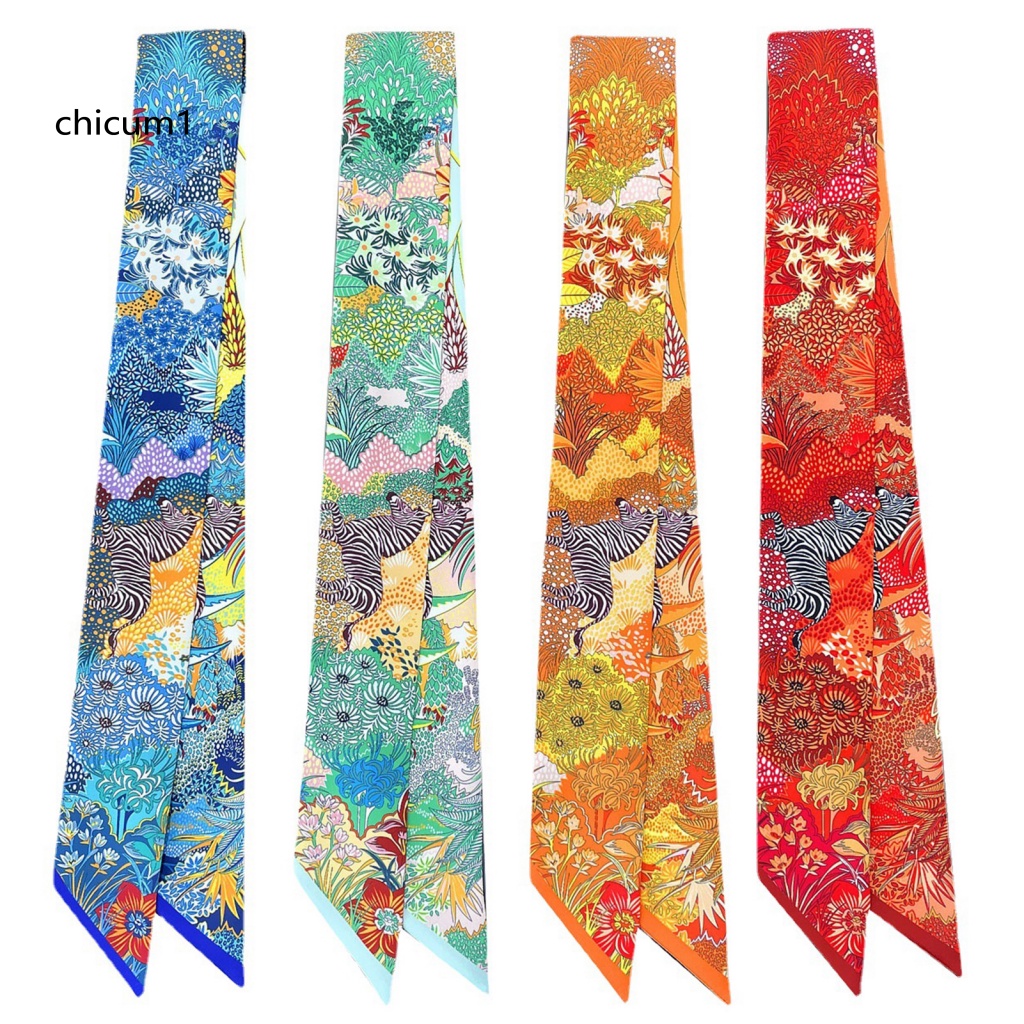 Khăn Choàng Cổ Kiêm Túi Xách Bằng Lụa In Họa Tiết Hoa Nhiều Màu Sang Trọng Thời Trang Cho Nữ