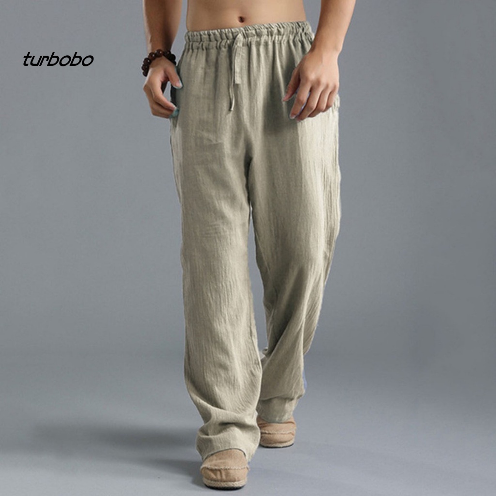 Quần Dài Mỏng Màu Trơn Lưng Thun Co Giãn Thoáng Khí Thời Trang Đường Phố Cho Nam