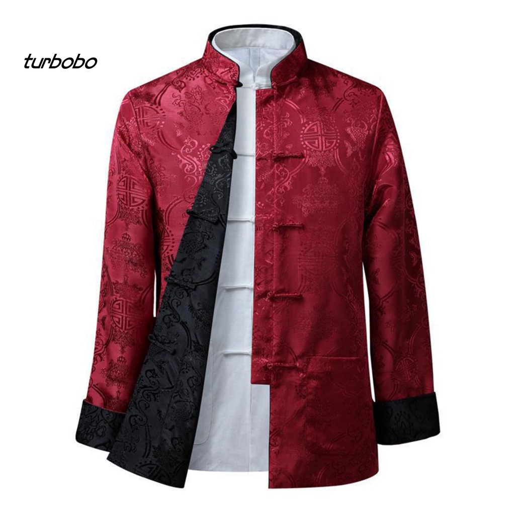 Turbobo Tang Áo Khoác Vest Truyền Thống Trung Hoa Cổ Đứng Tay Dài Có Thể Đảo Ngược Giữ Ấm Phong Cách Trung Hoa Cổ Điển Cho Cuộc Sống Hàng