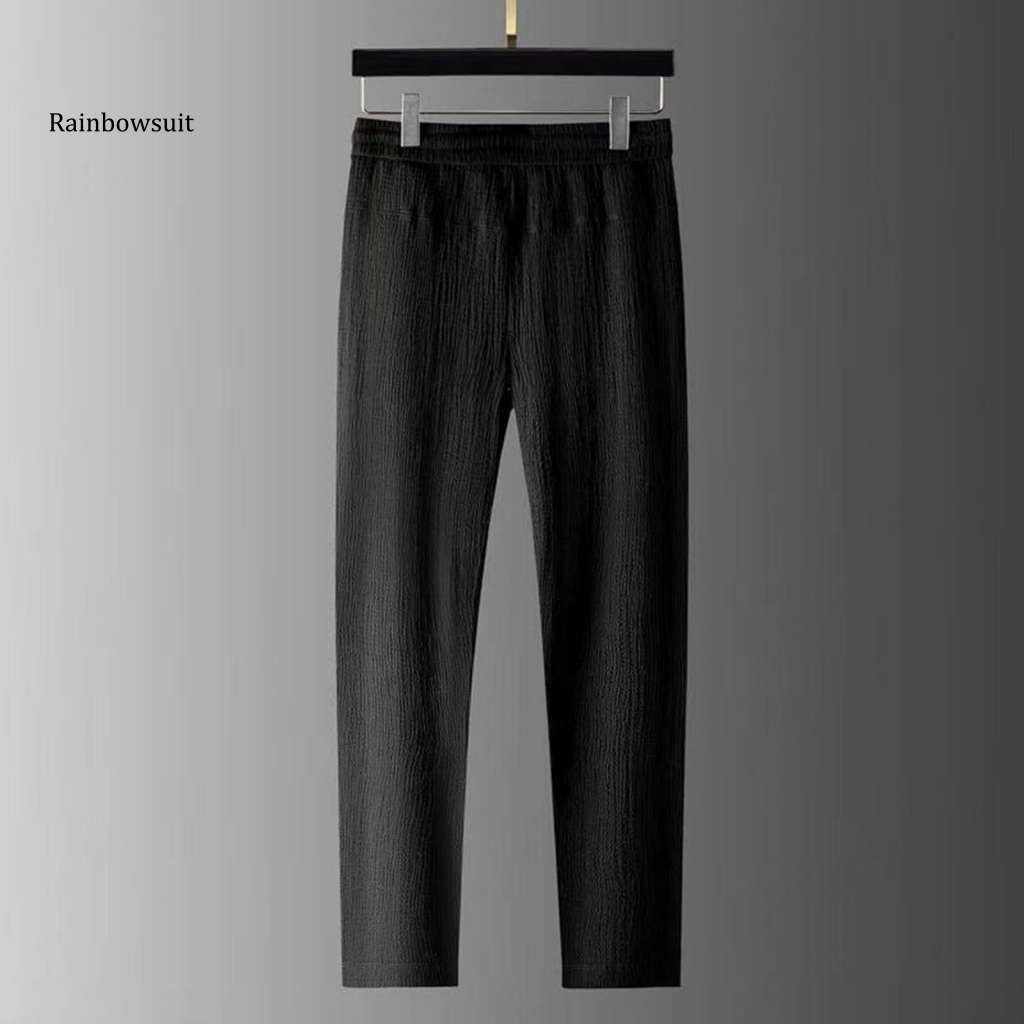 Bộ Trang Phục 2 Mảnh Gồm Áo Tay Ngắn Cổ Bẻ + Quần Dài Dây Rút Xếp Ly Co Giãn Thời Trang Cho Nam