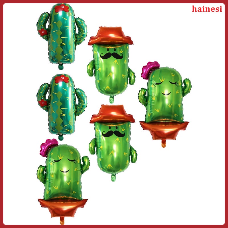 Set 6 Bong Bóng Khổng Lồ Màu Hồng Đào Cây Xương Rồng