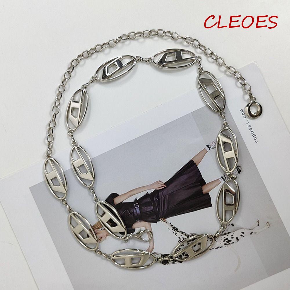 CLEOES Dây Đeo Cơ Thể Dạng Chuỗi Chữ D Màu Bạc Dễ Phối Đồ Phong Cách Punk Cá Tính