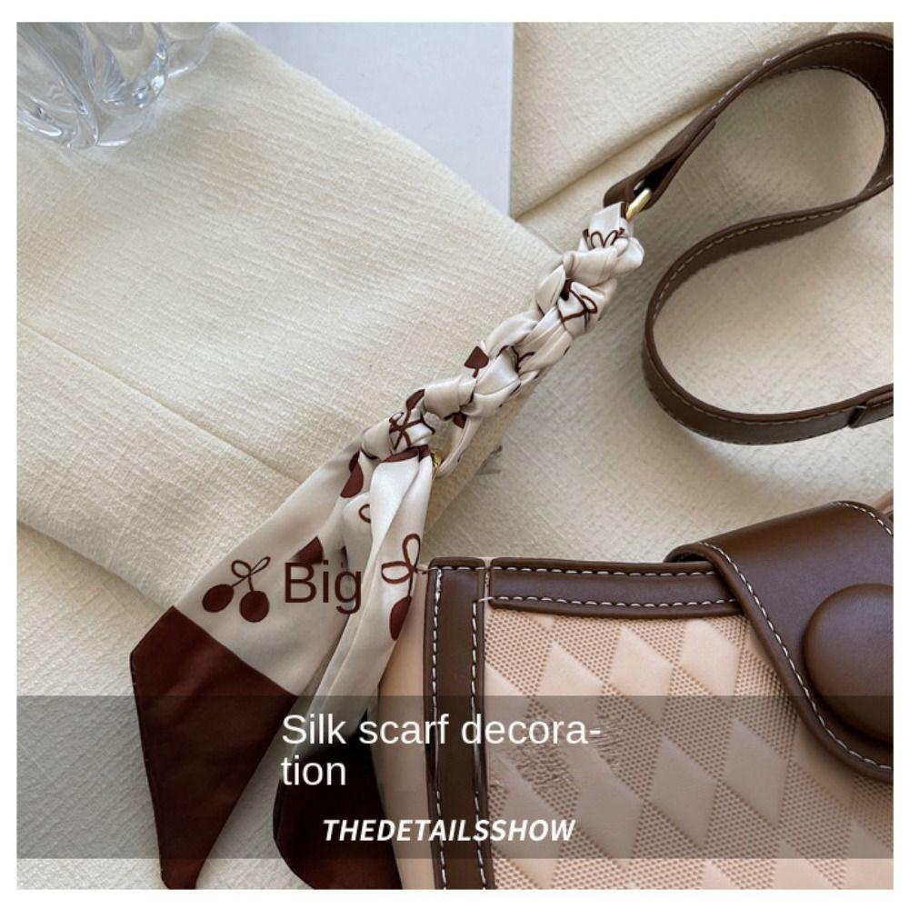 MIHAN1 Túi Xách Da PU Họa Tiết Sọc Caro Phong Cách Vintage Thời Trang Cho Nữ