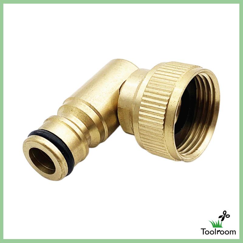 Đầu Nối Vòi Nước 90 Độ 3 / 4in Bằng Đồng Thau Siêu Bền Tiện Dụng Cho Sân Vườn