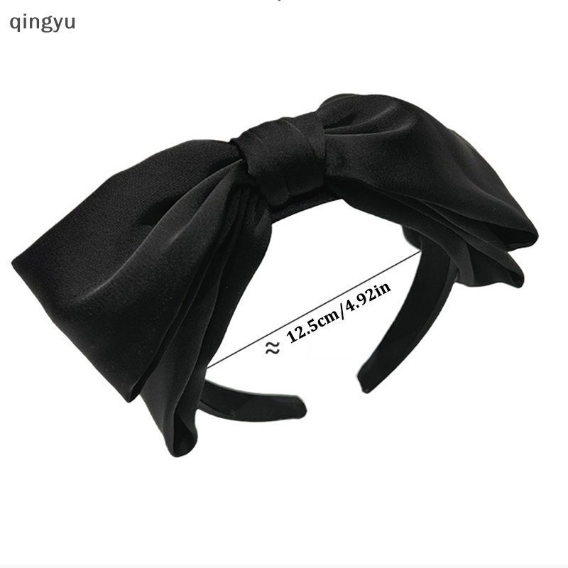 Băng Đô Cài Tóc Màu Trơn Đính Nơ To Chống Trượt Thời Trang Cho Nữ