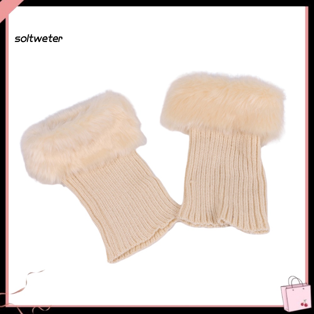 Vớ Ống Chân Bằng Len Móc Màu Sắc Trơn Giữ Ấm Dành Cho Nữ