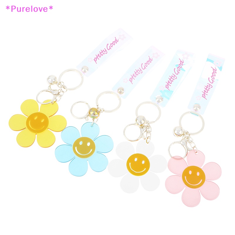 Móc Khóa Hình Hoa Hướng Dương Mặt Cười Bằng Acrylic Sáng Tạo Dành Cho Nữ Mới