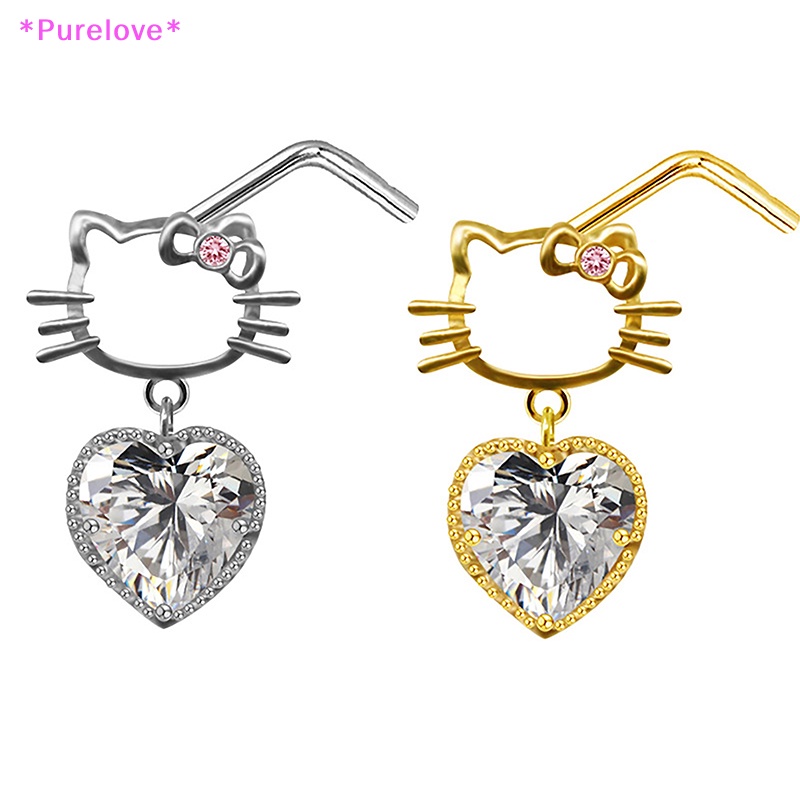 Khuyên Mũi Bằng Thép Không Gỉ Hình Trái Tim / Bướm Thời Trang Dành Cho Nữ Mới