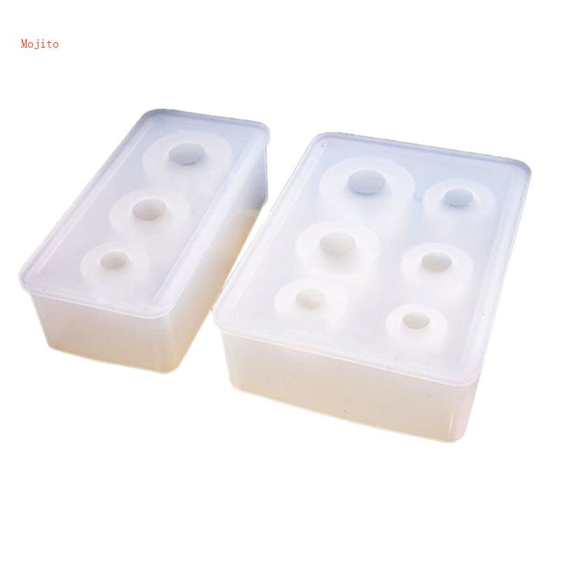 Bộ 2 Khuôn Silicone Làm Mặt Vòng cổ / Bông Tai Hình Cầu Bằng Epoxy Độc Đáo Diy