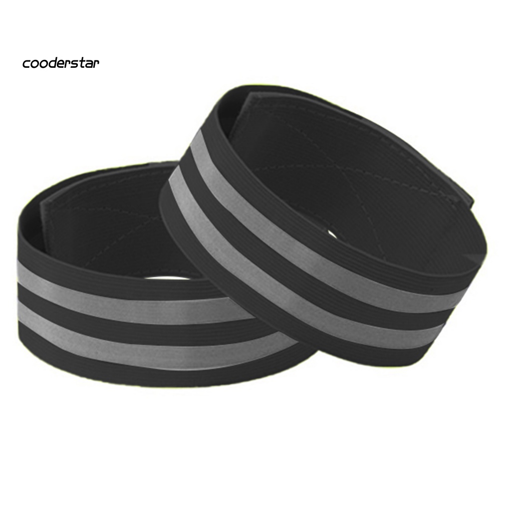 1 Cặp Băng Đeo Cánh Tay / Chân Phản Quang An Toàn Cho Nam Nữ Chạy Bộ Đạp Xe Ban Đêm