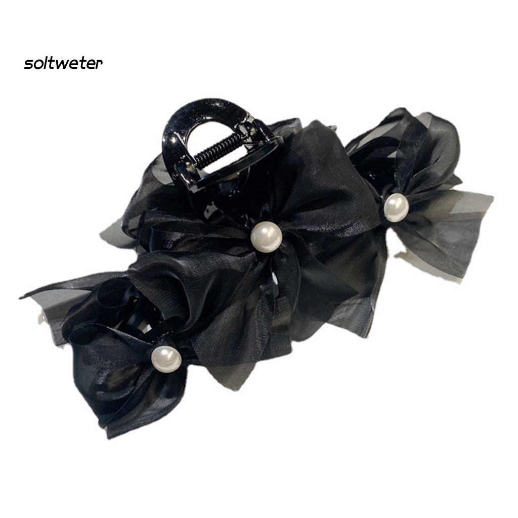 Kẹp Tóc Càng Cua Đính Ngọc Trai Giả Chống Trượt Có Răng Cưa Chéo Cỡ Lớn Thời Trang Dự Tiệc Cho Nữ