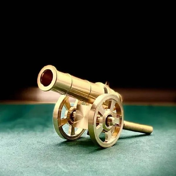 Solid Brass Cannon Model Antique Decoration Vintage Home Decor Ornament