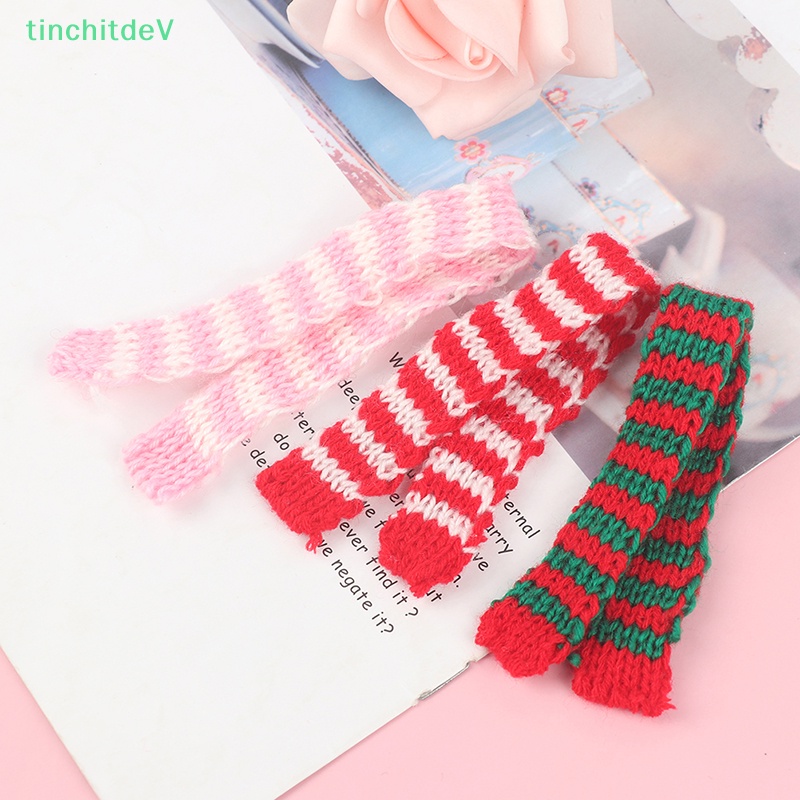 Set 2 Khăn Quàng Cổ Giáng Sinh Tỉ Lệ 1: 12 Trang Trí Nhà Búp Bê