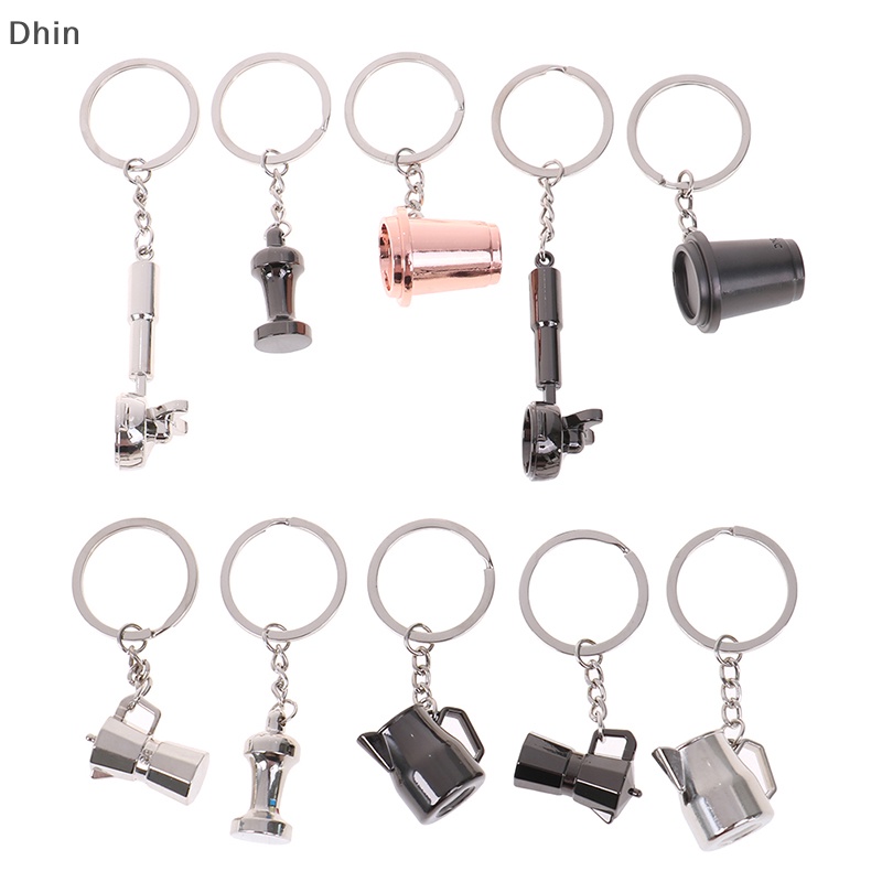 [Dhin] Creative Coffee Keychain Coffee Handle Keyring Portable Coffee Accessories Gift COD