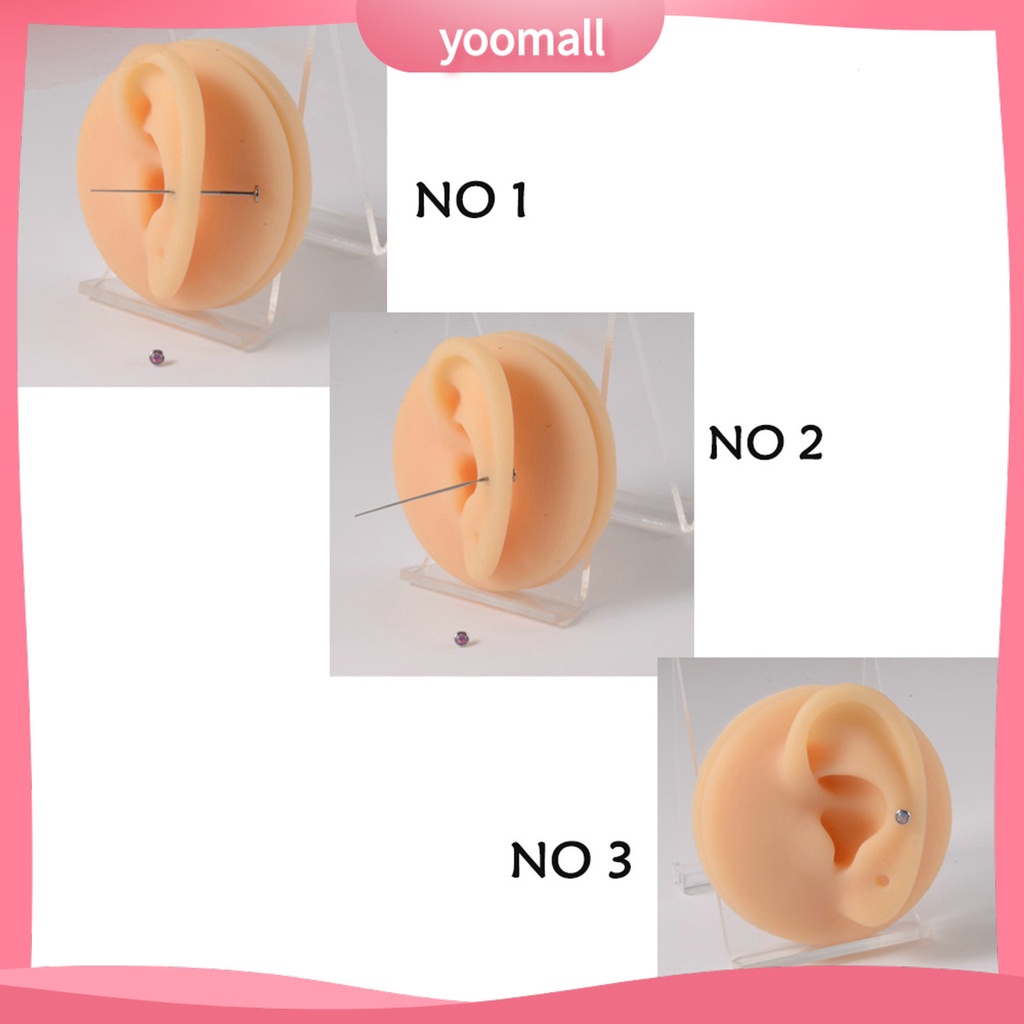 Bộ 3 Khuyên Xỏ Mũi / Tai / Mũi Bằng Thép Không Gỉ Độ Bền Cao Không Đau Có Thể Tái Sử Dụng