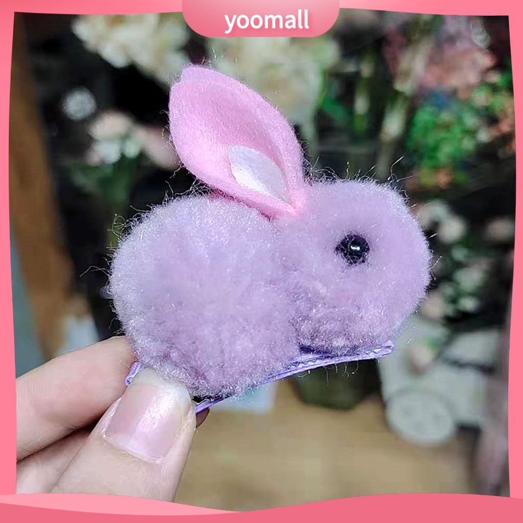 Kẹp Tóc Hình Thỏ Hoạt Hình Nhiều Màu Sắc Tiện Dụng Cho Bé