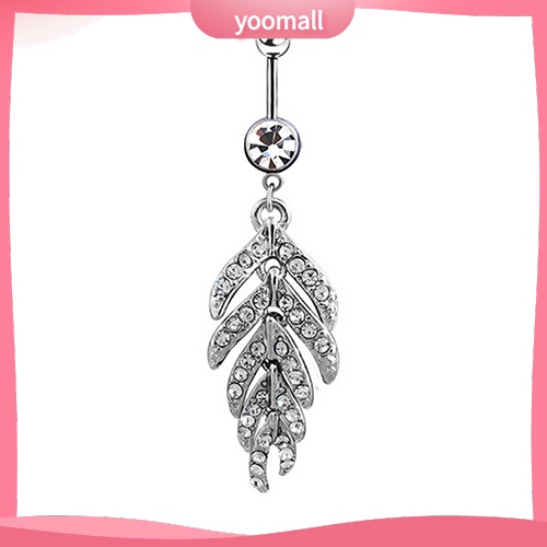Khuyên Rốn Hình Chiếc Lá Đính Đá Thời Trang Cho Nữ