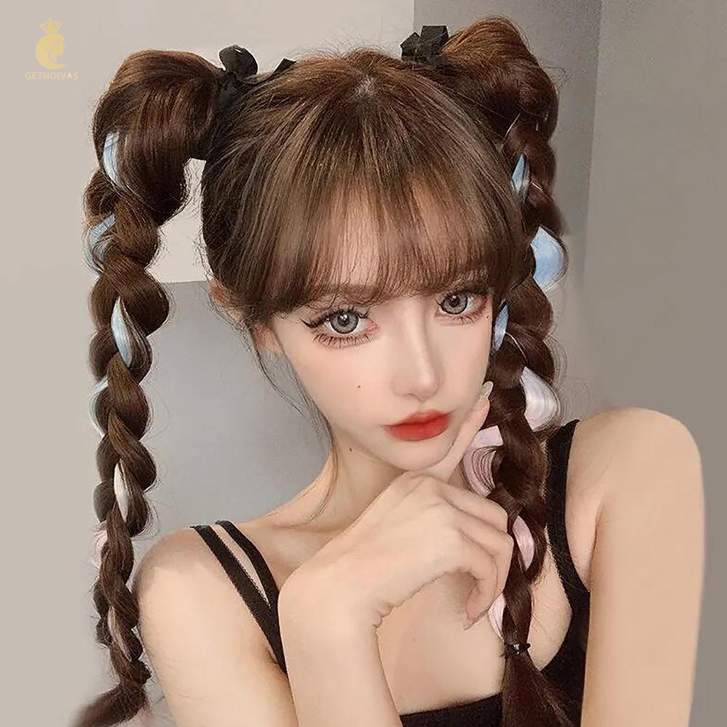 GETNOIVAS Dây Buộc Tóc Đuôi Ngựa Dài 60cm Chịu Nhiệt Độ Cao Tự Nhiên