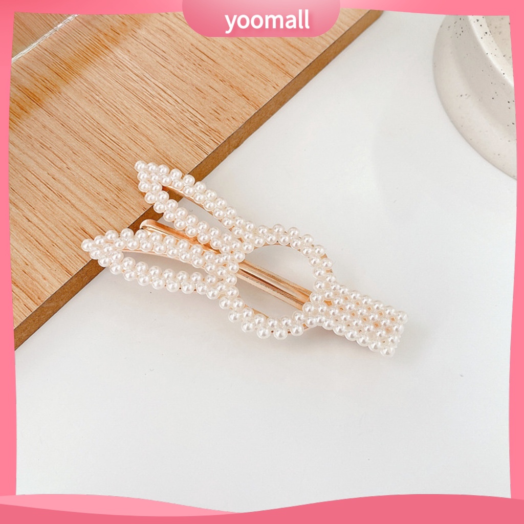 Kẹp Tóc Đính Ngọc Trai Giả Thiết Kế Đơn Giản Xinh Xắn Cho Nữ