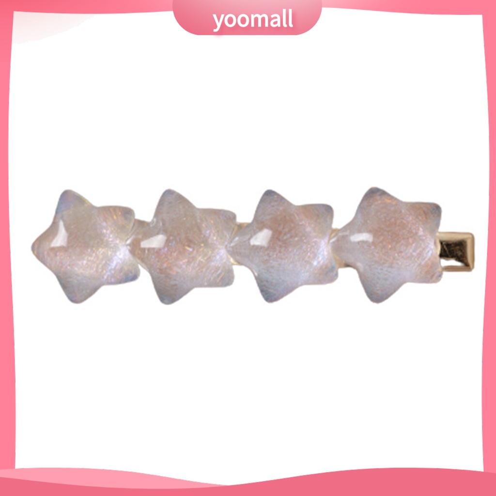 Kẹp Tóc Hình Ngôi Sao Trong Suốt Bằng Nhựa Resin Chống Trượt Phong Cách Hàn Quốc Cho Nữ