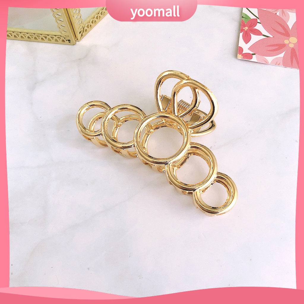 Kẹp Tóc Càng Cua Bằng Hợp Kim Chống Trượt Màu Trơn Thời Trang Cho Nữ