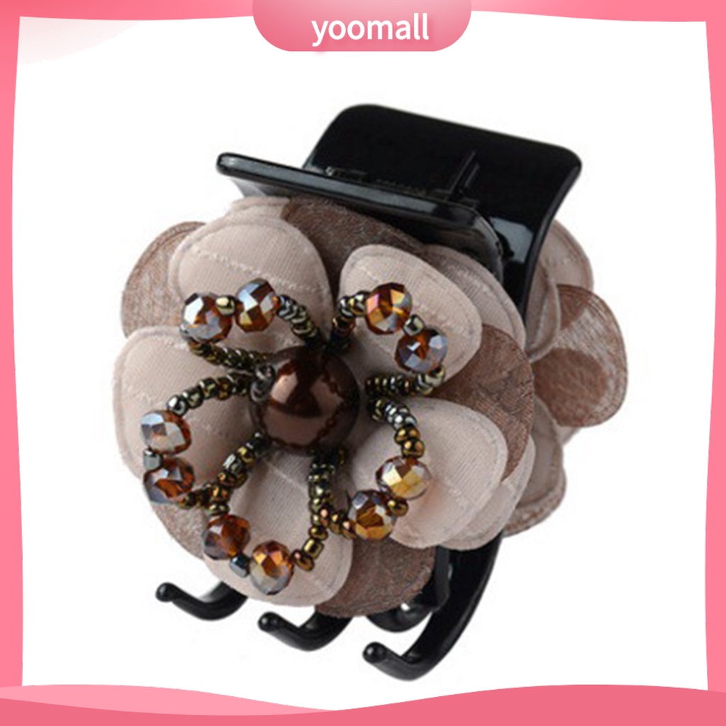 Kẹp Tóc Ba Răng Đính Hoa Bằng Nhựa Xinh Xắn