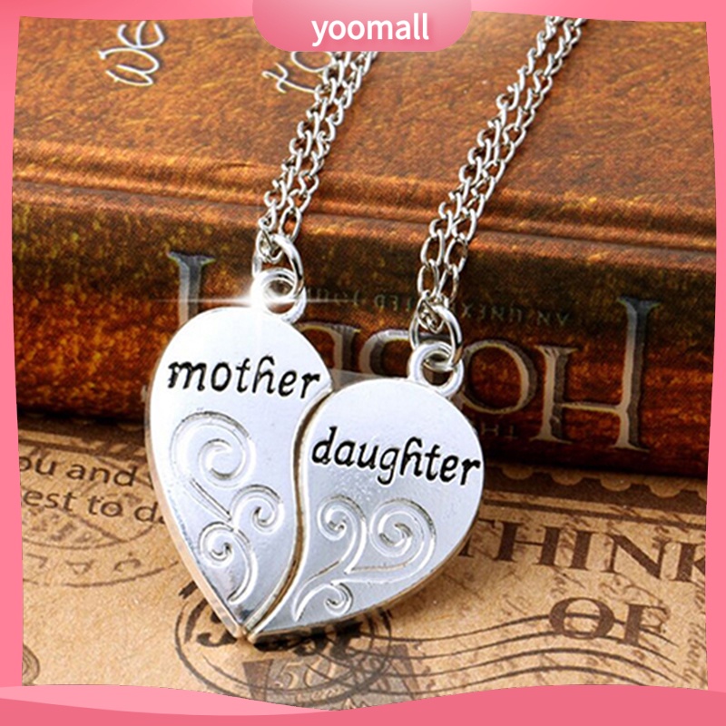 Set 2 Vòng cổ Ghép Hình Trái Tim Dành Cho Mẹ Và Con Gái