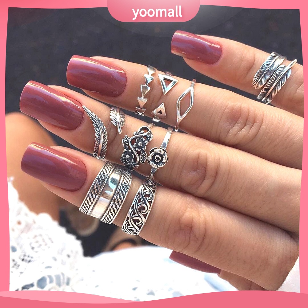 Set 9 Nhẫn Đeo Khớp Ngón Tay Phong Cách Vintage