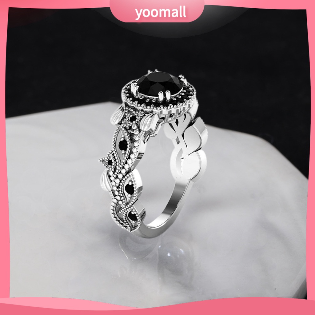 Bộ 2 Nhẫn Hình Hoa Lá Đính Đá Lấp Lánh Tinh Tế Cho Nữ