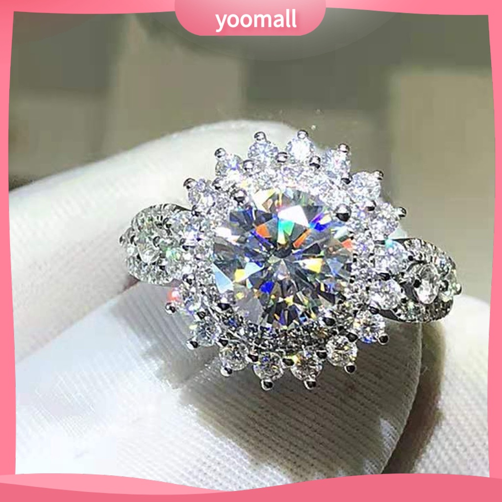 Nhẫn Hình Hoa Đính Đá Trọng Lượng Nhẹ Thời Trang Cho Nữ