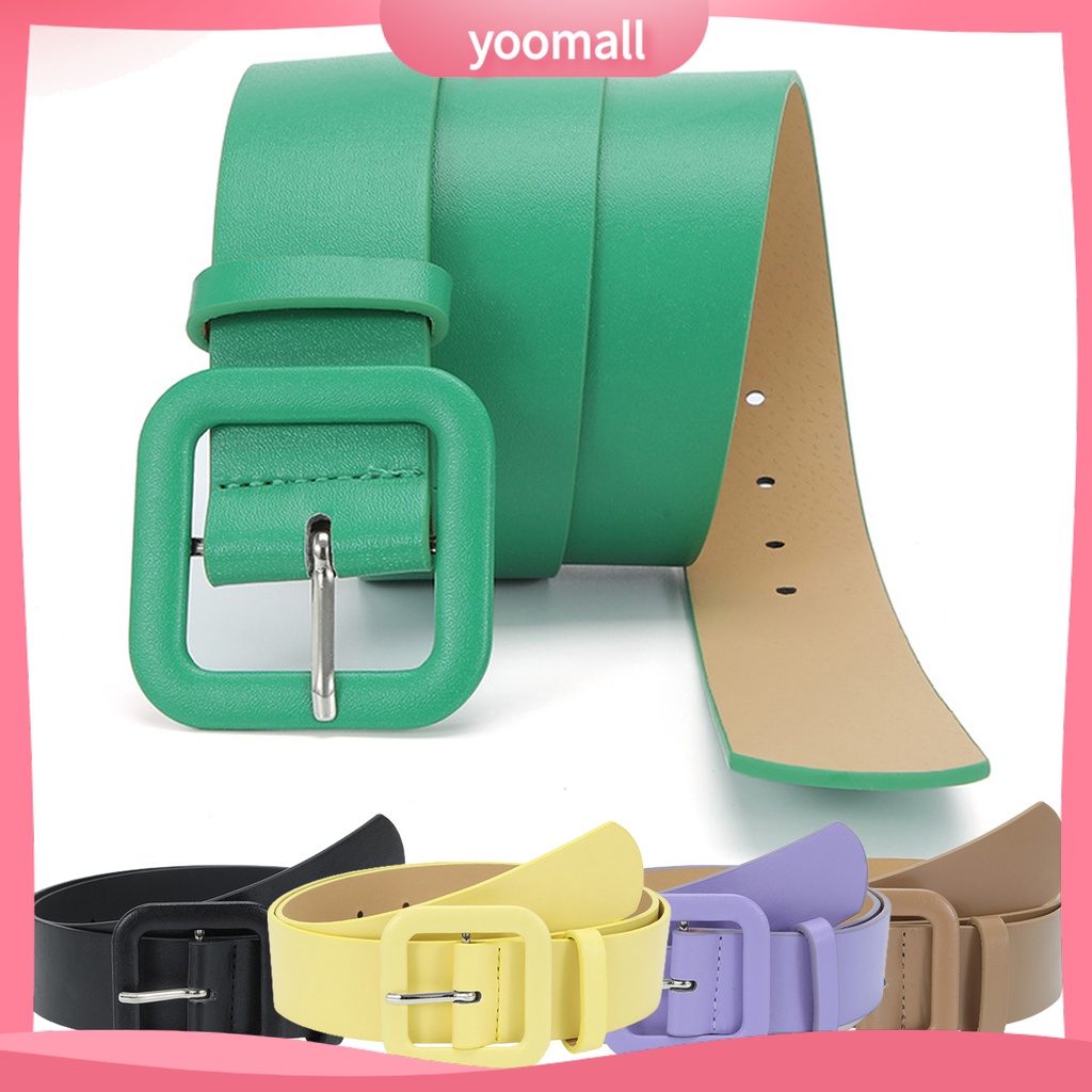 Thắt Lưng Giả Da Bản Rộng Dày Dặn Màu Trơn Chống Vỡ Có Thể Điều Chỉnh Trang Trí Quần Áo Cho Nữ