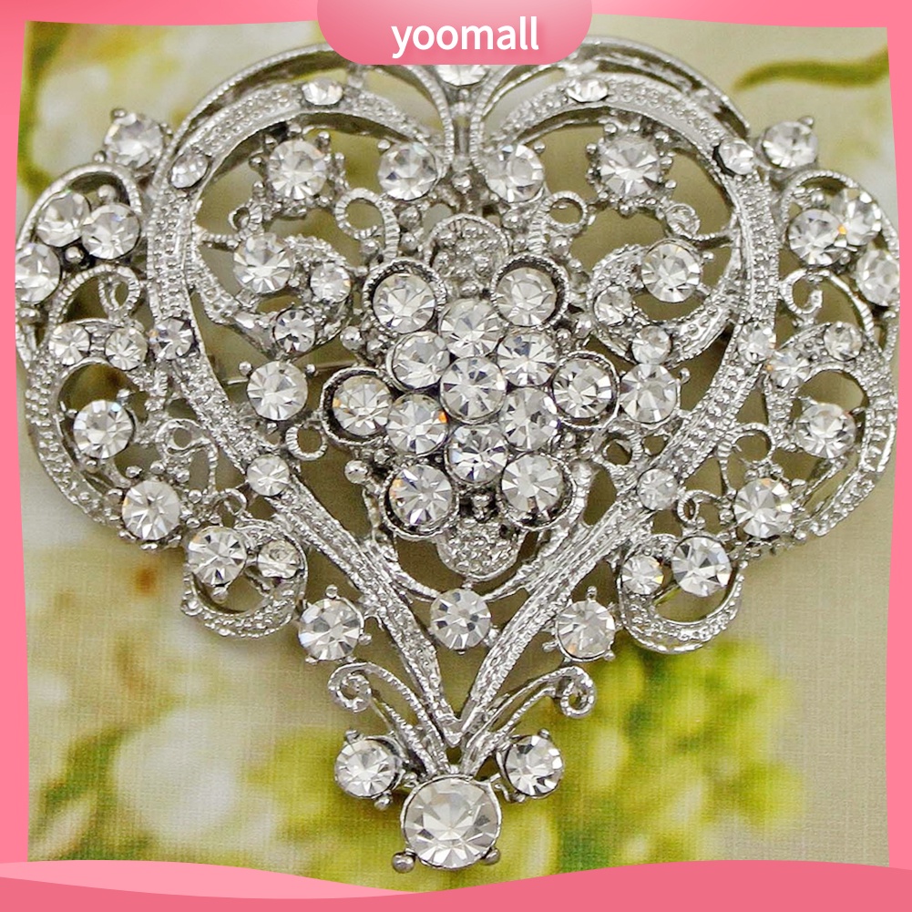 Ghim Cài Áo Hình Trái Tim Đính Đá Nhân Tạo Thời Trang