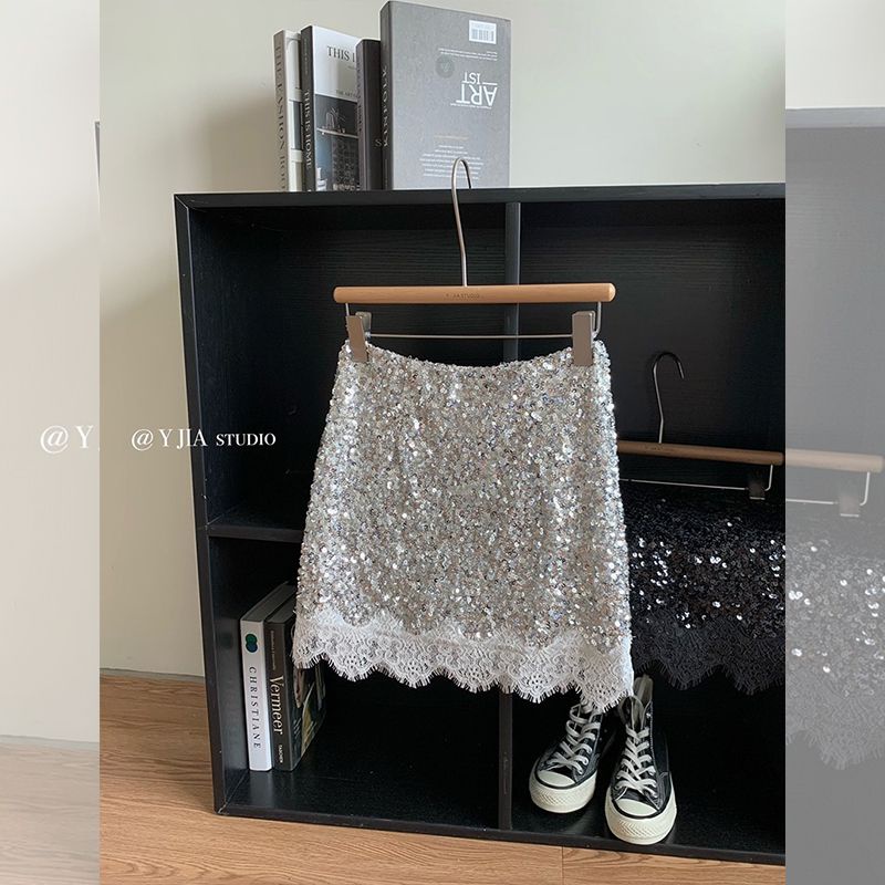 Bộ Áo Tay Ngắn Và Chân Váy Ôm In Họa Tiết Lấp Lánh Thời Trang Mùa Hè 2023 Dành Cho Nữ