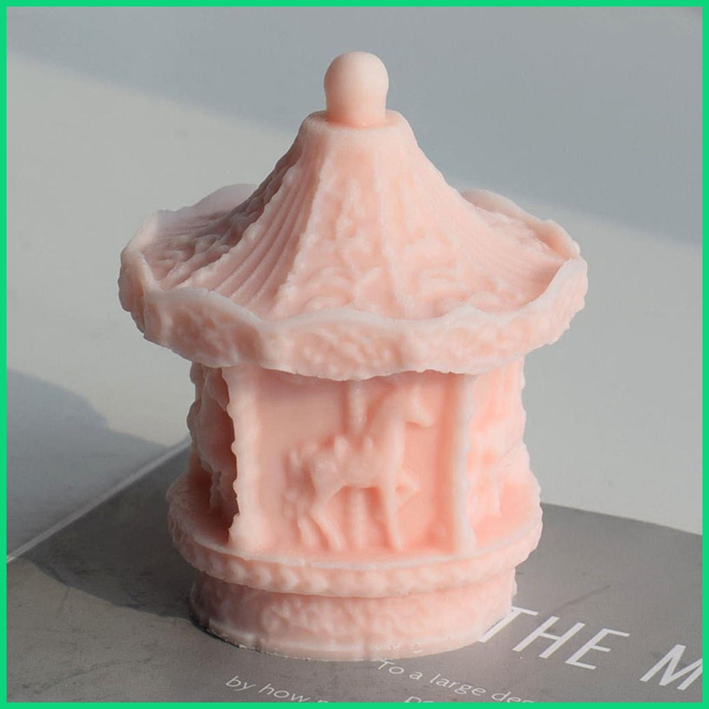 Khuôn Silicone Tạo Hình Vòng Quay Ngựa Gỗ 3D Làm Xà Phòng / Socola