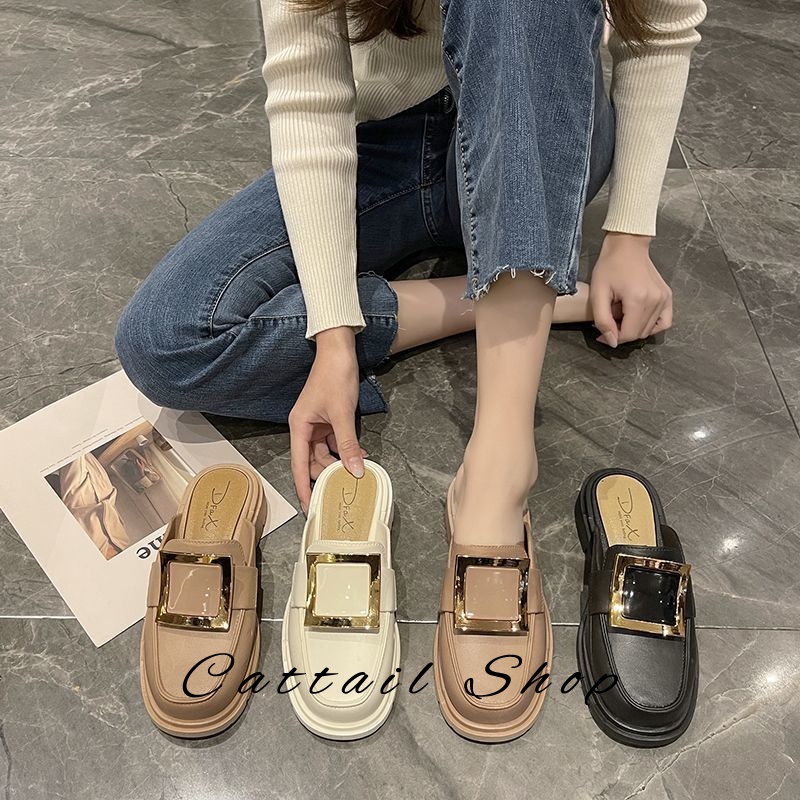 Cattail  dép nữ dép cross dép bánh mì nữ dép bánh mì nữ Chống Trượt 071316  Chic Thời trang Phong cách Hàn Quốc B28G0YR 36Z230909