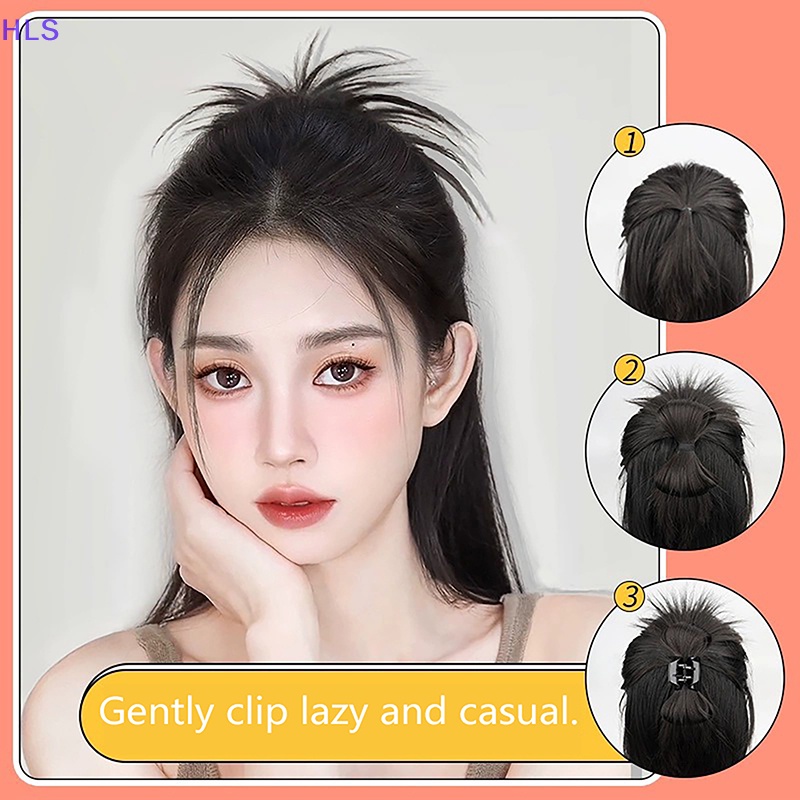 [HLS] Tóc Giả Nửa Đầu Lông Gà Có Thể Tháo Rời Sáng Tạo Và Cà Vạt Bằng Sợi Tổng Hợp Spicy Dành Cho Bạn Nữ