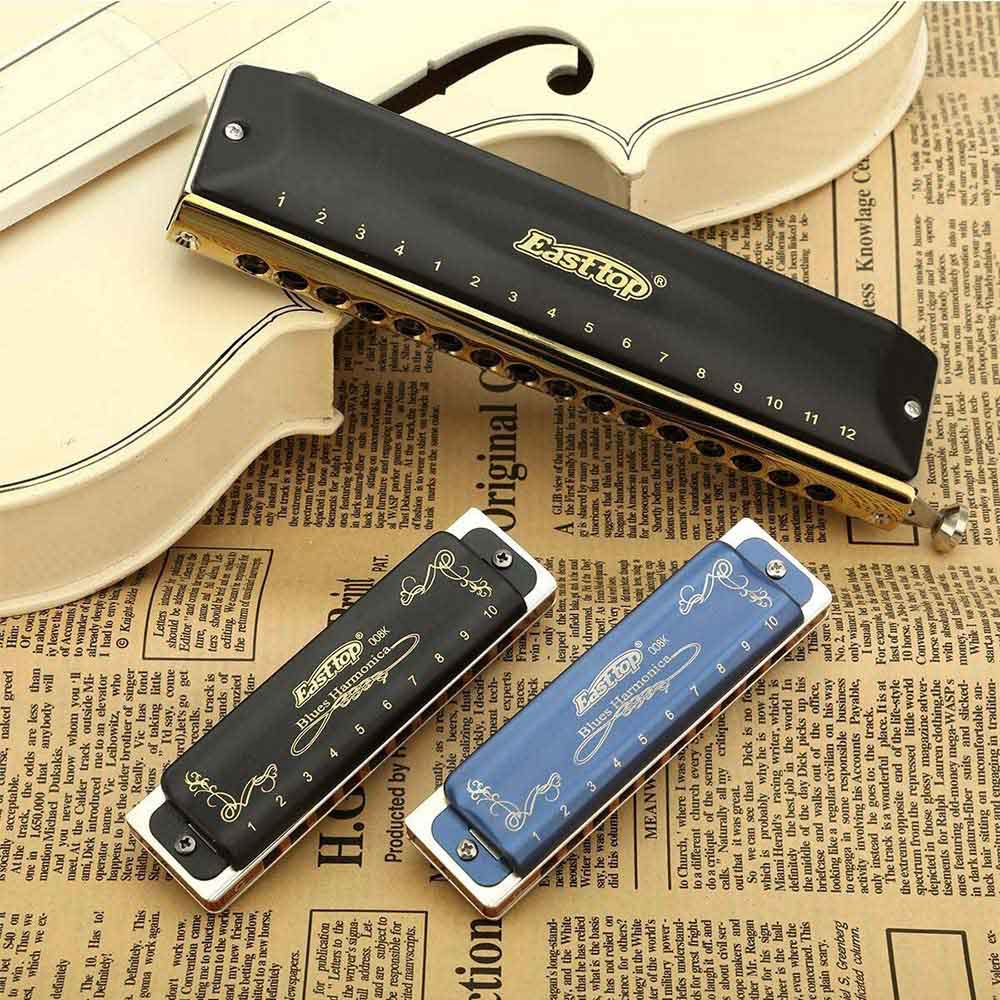 EASTTOP harmonica 10 hole blues T008K black C tone accurate for adult Eastern 10 hole professional full scale harmonica