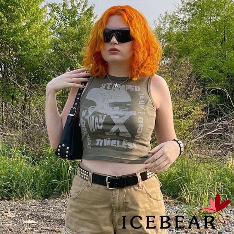 Áo Croptop Sát Nách Cổ Tròn Dáng Ôm In Chữ Thời Trang Mùa Hè Cho Nữ